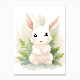 Cute White Bunny Canvas Print