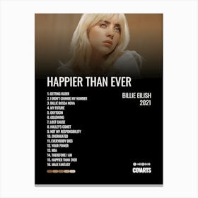 Happier Than Ever - Billie Eilish - Album Poster Canvas Print