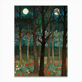 William Morris Moonlight In The Forest 96 Canvas Print