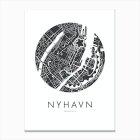 Nyhavn in Black by emerybloom Canvas Print