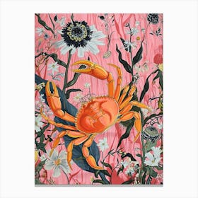 Floral Animal Painting Crab 2 Canvas Print