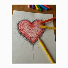 Heart Drawing 13 Canvas Print