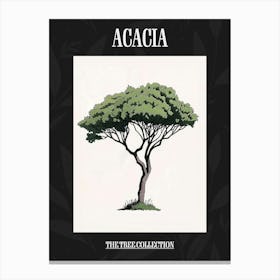 Acacia Tree Pixel Illustration 2 Poster Canvas Print