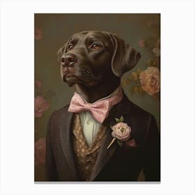 Chocolate Labrador Dapper Gentleman Canvas Print