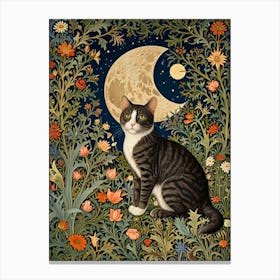 William Morris Cat In The Moonlight 5 Canvas Print