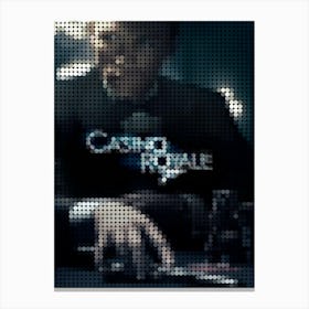 Casino Royale James Bond Poster In A Pixel Dots Art Style Canvas Print