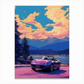 Mazda Mx 5 Miata Ghibli Style Canvas Print