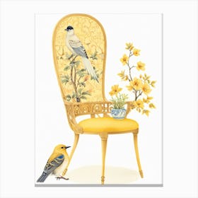 Bird On A Chair Canvas Print