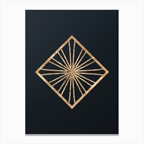 Abstract Geometric Gold Glyph on Dark Teal n.0161 Canvas Print