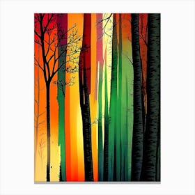 Forest At Sunset Canvas Print