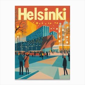 Aihrgdesign A 1970s Inspired Travel Poster For Helsinki Canvas Print