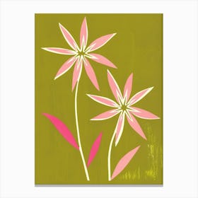 Pink & Green Edelweiss 2 Canvas Print