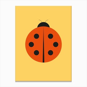 Ladybug With Six Dots Red Yellow Canvas Print