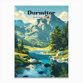 Durmitor National Park Montenegro Outdoor Digital Travel Illustration Canvas Print