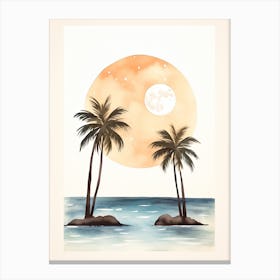 Watercolour Of Ka Anapali Beach   Maui Hawaii Usa 3 Canvas Print