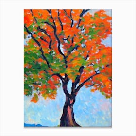 European Hornbeam tree Abstract Block Colour Canvas Print