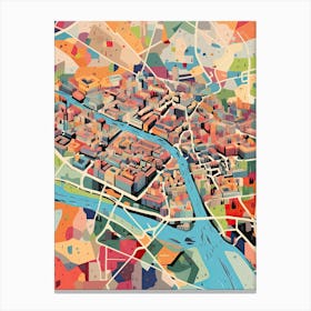 Berlin, Germany, Geometric Illustration 4 Canvas Print