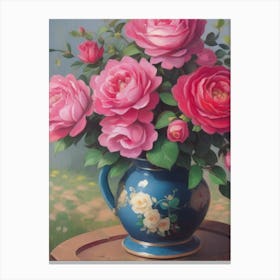 Dreamshaper V7 Still Life Oil Painting Garden Roses Painting 1 Canvas Print