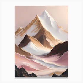 Pink Gold Mountain Landscape II Canvas Print