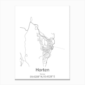 Horten,Norway Minimalist Map Canvas Print