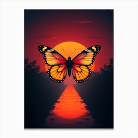 Butterfly At Sunset 2 Canvas Print