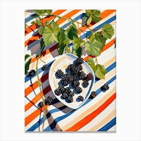 Blackcurrants Fruit Summer Illustration 3 Canvas Print