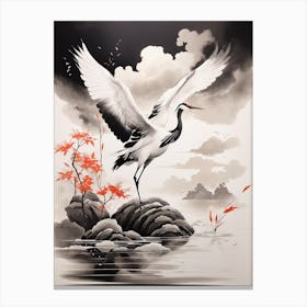 Crane Painting Canvas Print