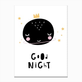 Scandi Good Night Planet Canvas Print