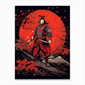 Samurai Edo Kiriko Illustration 12 Canvas Print