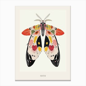 Colourful Insect Illustration Moth 43 Poster Canvas Print
