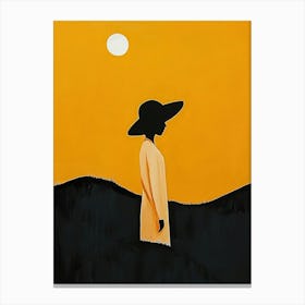 Woman In Hat Canvas Print