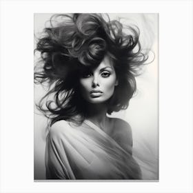 Black And White Photograph Of Sophia Loren Canvas Print
