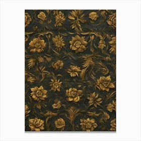 Gold Flowers 1 Canvas Print