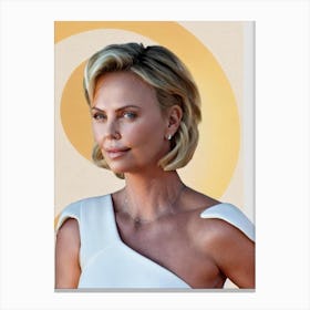 Charlize Theron Retro Collage Movies Canvas Print