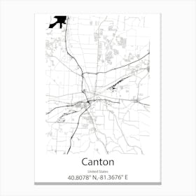 Canton,United States Minimalist Map Canvas Print