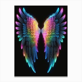 Neon Angel Wings 16 Canvas Print