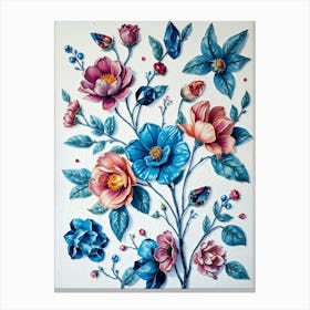 Flowers On A Branch Canvas Print