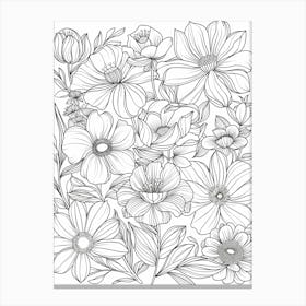 Flowers Coloring Page Canvas Print