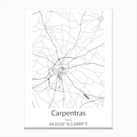 Carpentras,France Minimalist Map Canvas Print