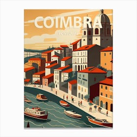 Coimbra Portugal Retro 1 Canvas Print