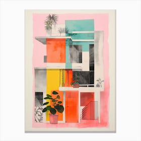 A House In Havana, Abstract Risograph Style 3 Canvas Print