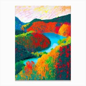 Plitvice Lakes National Park 1 Croatia Abstract Colourful Canvas Print