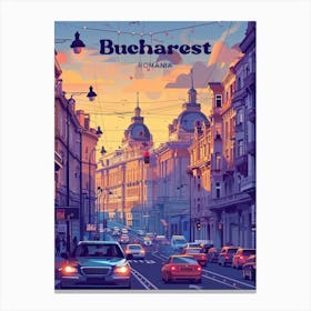 Bucharest Romania Semmer Digital Travel Art Canvas Print