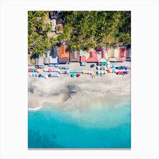 Bali Beach Umbrellas From Above Canvas Print