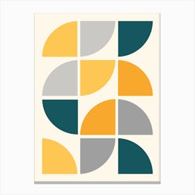 Mid Century Circles Yellow Canvas Print