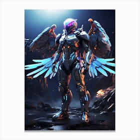 Bird In Cyborg Body #4 Canvas Print