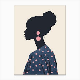 Silhouette Of African Woman 21 Canvas Print