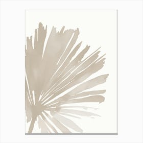Boho Botanical Art, Beige Abstract Palm Leaf, Minimalist Canvas Print