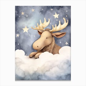 Sleeping Baby Moose Canvas Print