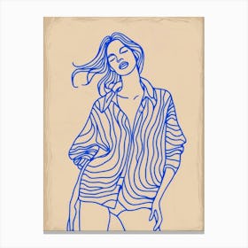 Woman In A Shirt Canvas Print